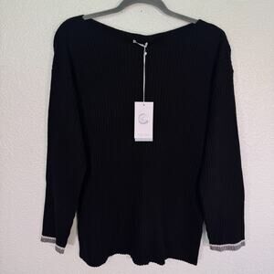 Johnny Was CALME Cashmere Sweater Women Medium Oversize Ribbed Tunic NEW $378